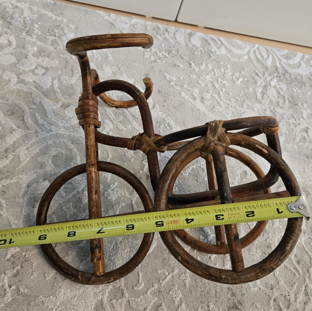 Vintage Wooden Boho Tricycle Plant Stand